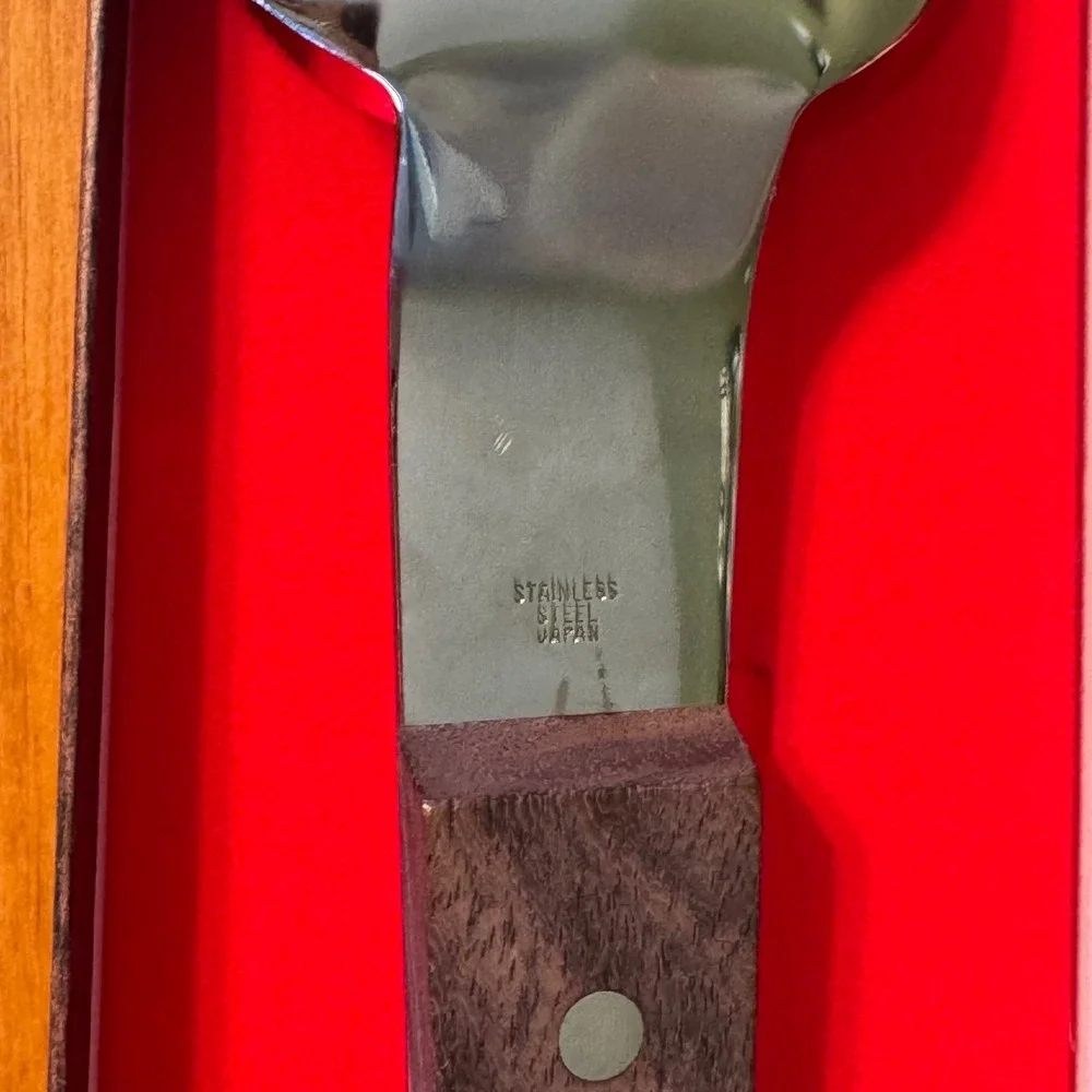 Vintage Burnco Spade N Spoon Ice Cream Server Stainless Wood Handle Idaho Promo